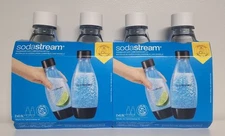 SodaStream 0.5L Carbonating Slim Bottle, 4 Pack, White, Soda Stream W/ Fast Ship
