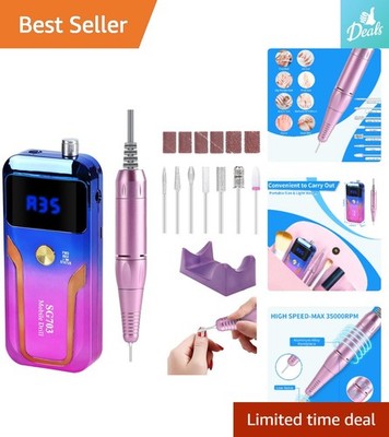 Professional Cordless Electric Nail File Kit - 7 Bits for Acrylic & Gel Nails
