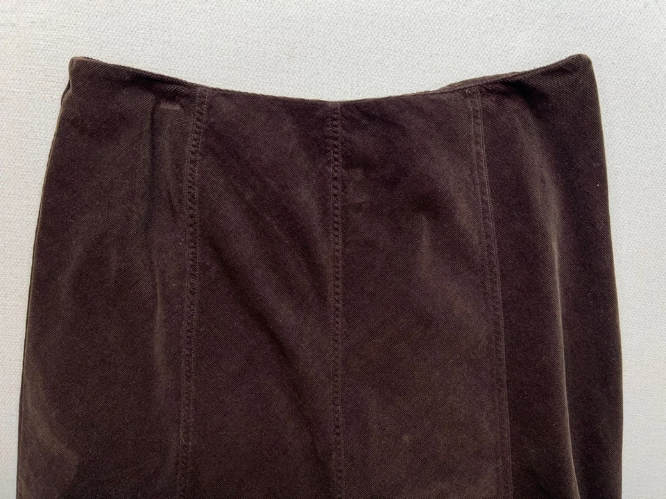 Falda de pana Valerie Stevens para mujer Y2K Preppy talla 10 marrón retro occidental Foto 4 de 4