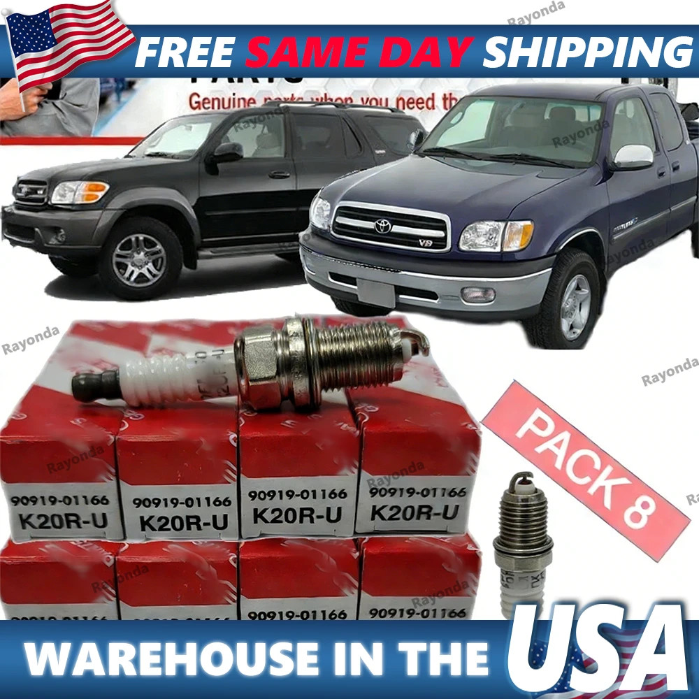 8 Pack OEM Genuine Toyota Sequoia 2001-2004 V8 4.7L Spark Plug 90919-01166