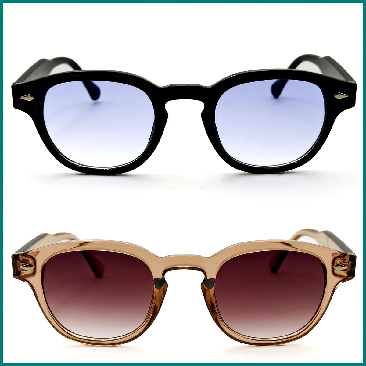 Occhiali Da Sole Rotondi Steampunk Vintage Polarizzati — Uomo Donna, Montatura Metallo Multicolor - 2