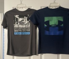 Under Armour Boys Youth Medium Shirts Heat Gear Lot Of  2 - 0158