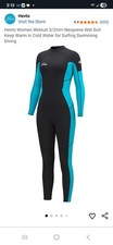 Hevto Guardian I Neoprene Full Wetsuit Women's Size Large Blue Teal NWT