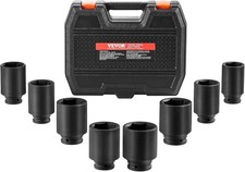 Axle Nut Impact Socket Set - 34 Drive Deep 34 Sae 8pcs