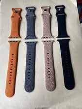 Set of embossed silicone watch bands compatible with Apple Watch 42mm,44mm,45mm