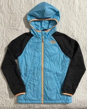Girl's The North Face Quilted Sweater Fleece Full Zip Hoodie, Medium 10/12