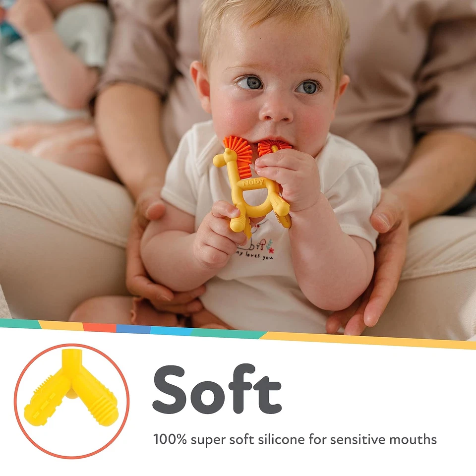 Silicone Geo Zoos Teether - Giraffe Teething Toy for Babies 3+ Months - Soothes - Image 4 of 4