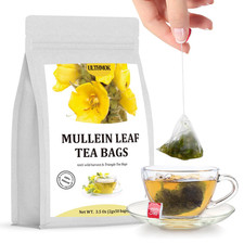 Premium 50 Mullein Leaf Tea Bags. Made with 100 Pure Mullein Leaves, for Lungs