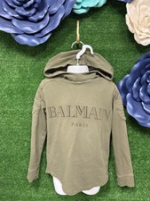 Balmain Kids Unisex Green Hoodie Size 6