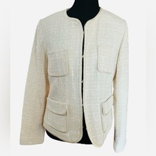Vintage Pendleton Cream Tweed Jacket Size 8 Vintage Classic Preppy Old Money