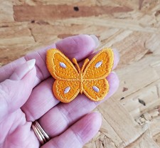 Butterfly - Insect - Orange - Embroidered Iron On Applique Patch