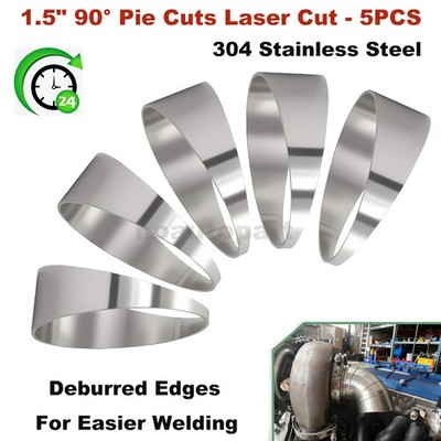 5 X 1.5'' Pie Cuts 90 Degree 304 Stainless Steel Laser Cut Deburred Fabrication