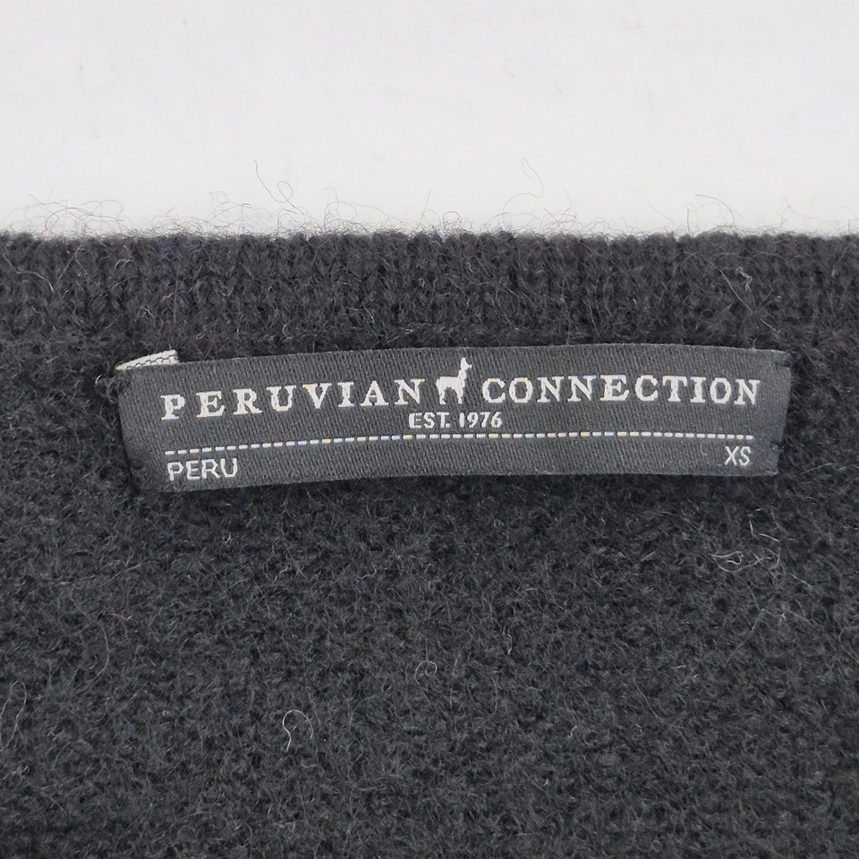 Vestido PERUVIAN CONNECTION XS Negro Para Mujer Bebé Mezcla Alpaca Manga Larga Tejido Foto 4 de 4