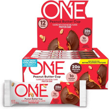 Protein Bars, Peanut Butter Cup, Gluten Free with 20G Protein and 1G Sugar, Pant