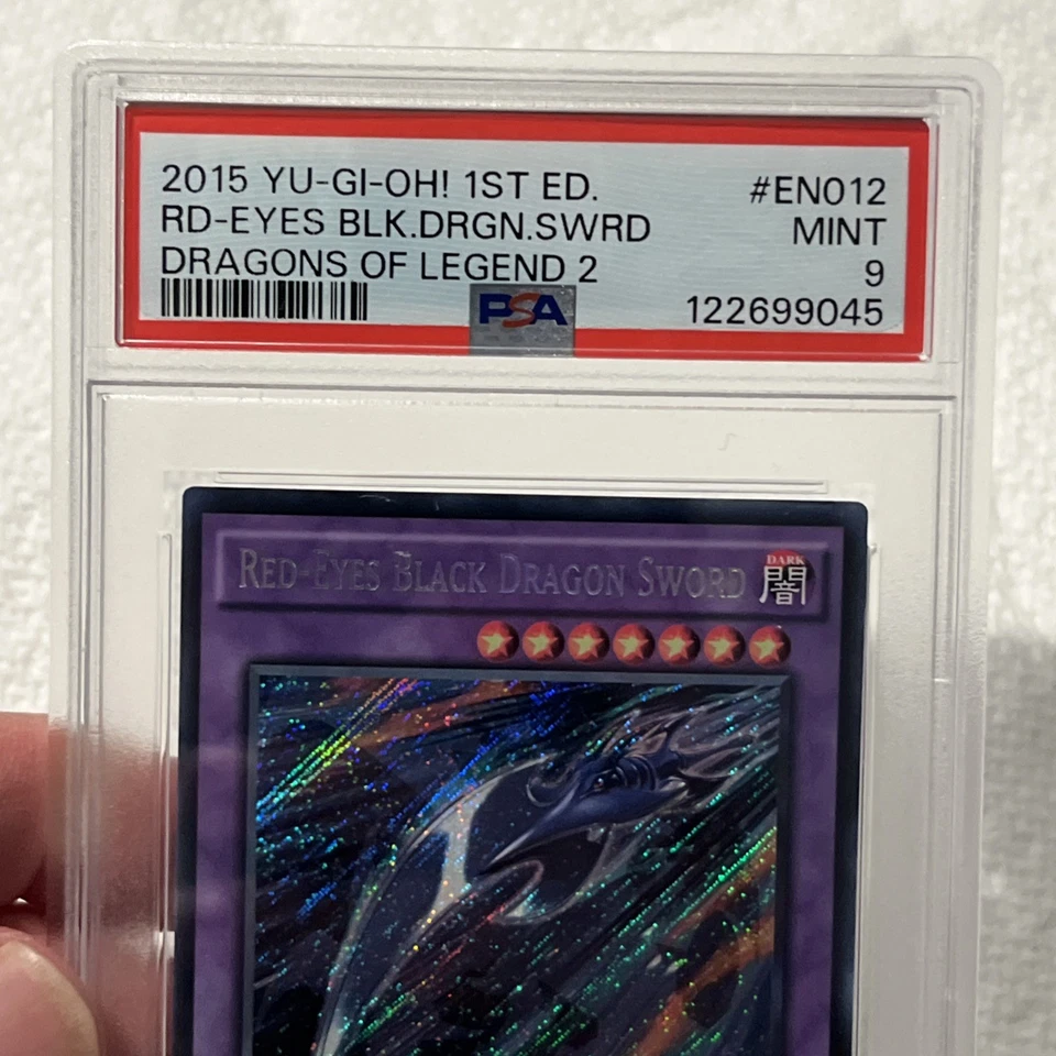 Yu-Gi-Oh! Red-Eyes Black Dragon Sword 1st Edition DRL2-EN012 - HOLO PSA 9 - Image 3 of 4