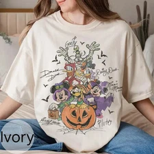 New Apparel Retro Mickey & Friends with Signs Halloween Comfort Colors Shirt