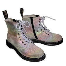 Dr. Martens Pascal Shimmery Iridescent Combat Boots Mens Size 4 Womens Size 5