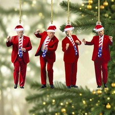Donald Trump Ornament 2025 Set of 4 - 4Pcs Christmas, 4pcs Christmas