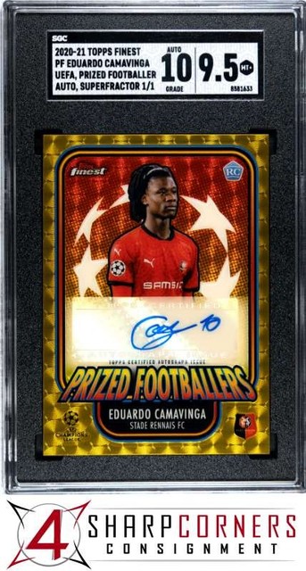 2020 Topps Finest UEFA Superfractor Eduardo Camavinga RC 1/1 SGC 9.5 AUTO 10