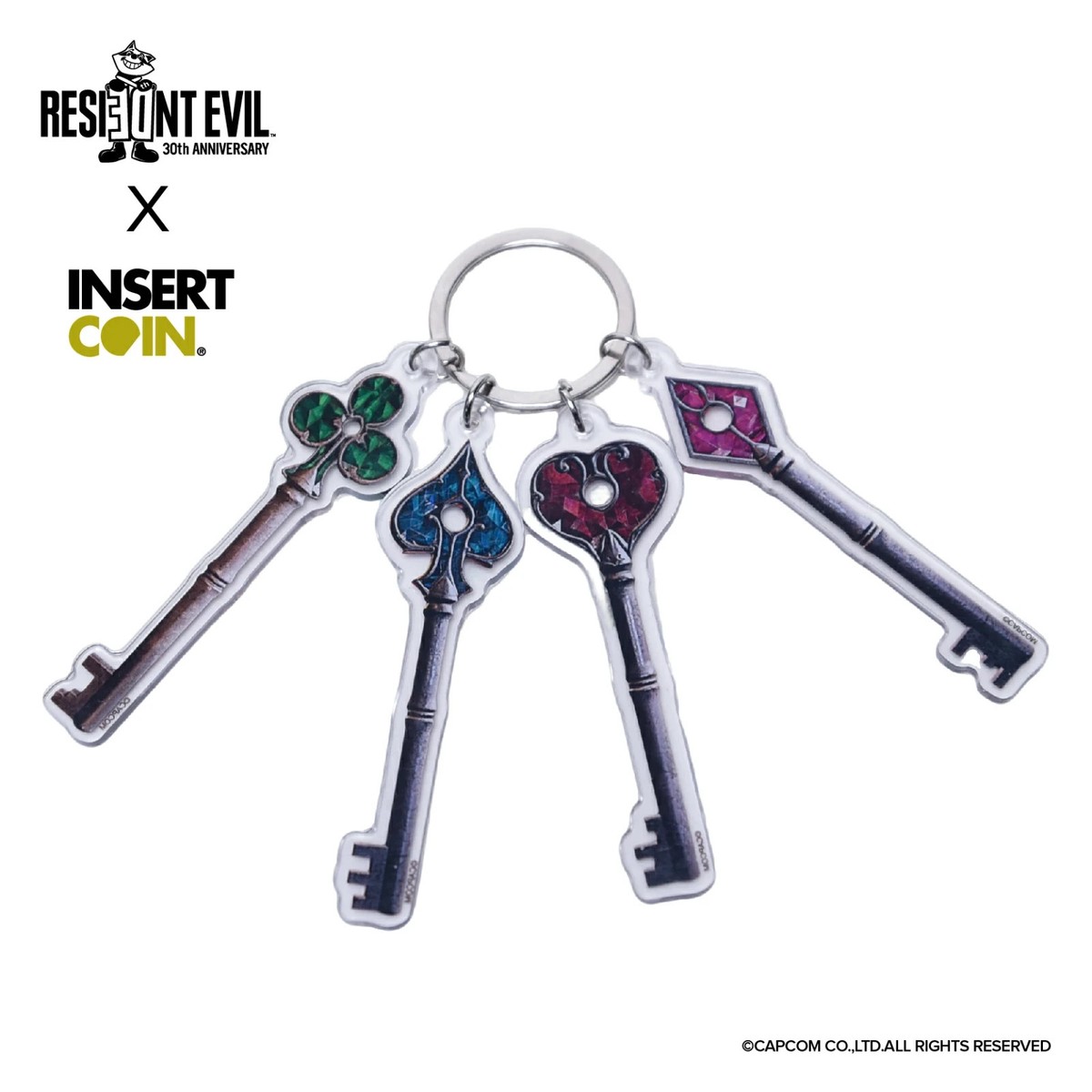 「新品」バイオハザード×Insert Coin コラボR.P.Dキーリング Preorder Set of 2 Resident Evil x Insert Coin Keyring 30th