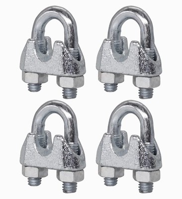 4pcs Wire Rope Clamps M10, Cable Clips, DIN 741, Steel Clamp for Ø 13mm Dra...