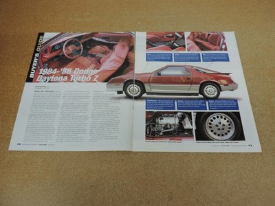 1984 1985 1986 Dodge Daytona Turbo Z article ORIGINAL print 4 pages
