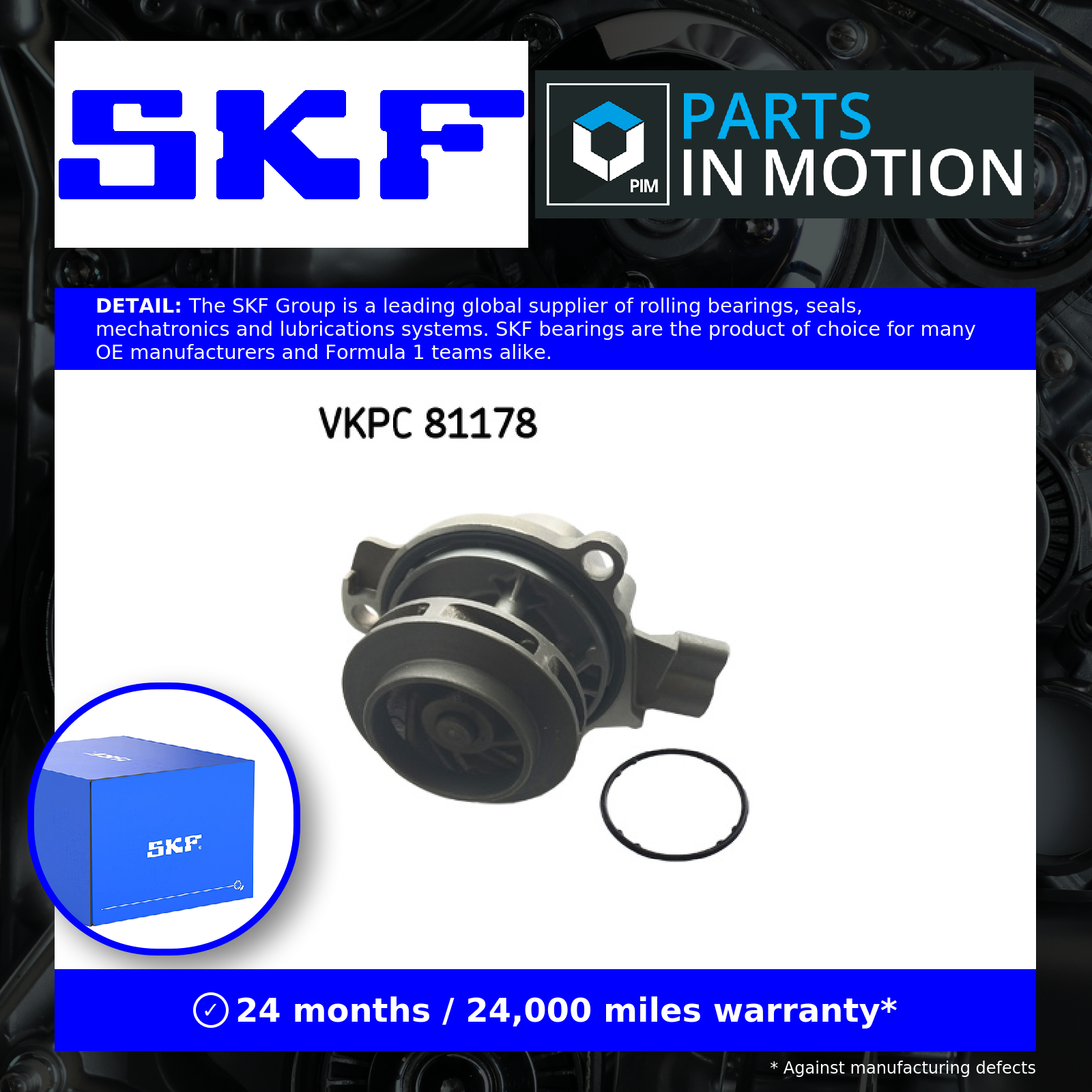 Water Pump fits SEAT LEON 1.6D 2.0D 2012 on Coolant SKF 04L121011 04L121011E New - Image 5