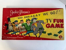 JACKIE GLEASON'S &ldquo; AND AWAAAAAY WE GO ! TV FUN GAME TRANSOGRAM 1956 incomplete