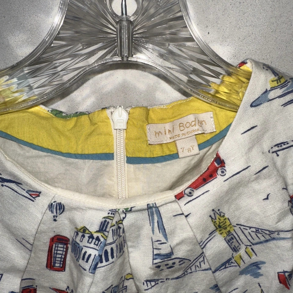 Vestido Mini Boden Niñas London City Estampado 7-8 Años Sin Cinturón Foto 3 de 4