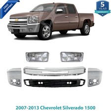 Front Bumper Chrome Fog Lights Kit For 2007-2013 Chevrolet Silverado 1500