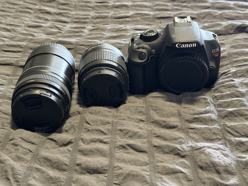 Canon EOS Rebel T5 DSLR Camera Kit w/ EF-S 18-55mm IS II & EF 75-300mm and Case