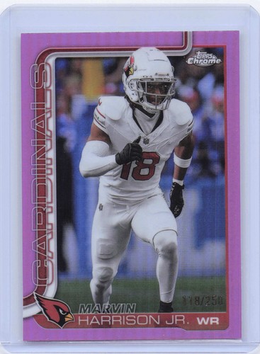 2025 Topps Chrome #1 Marvin Harrison Jr. Pink Refractor #/250