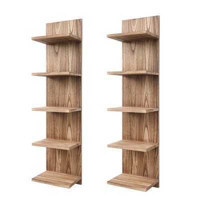 5 Tier Wall Shelf Unit,Vertical Column Shelf Floating Storage Home Decor Orga...