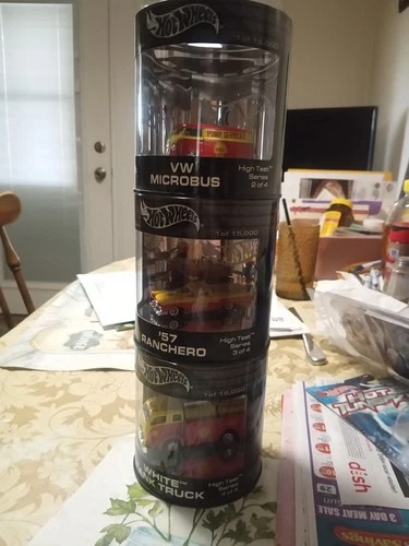 Vintage '03 HW Oil Can Set featuring Shell ( VW bus, Ranchero & WH. Tank Trk.)