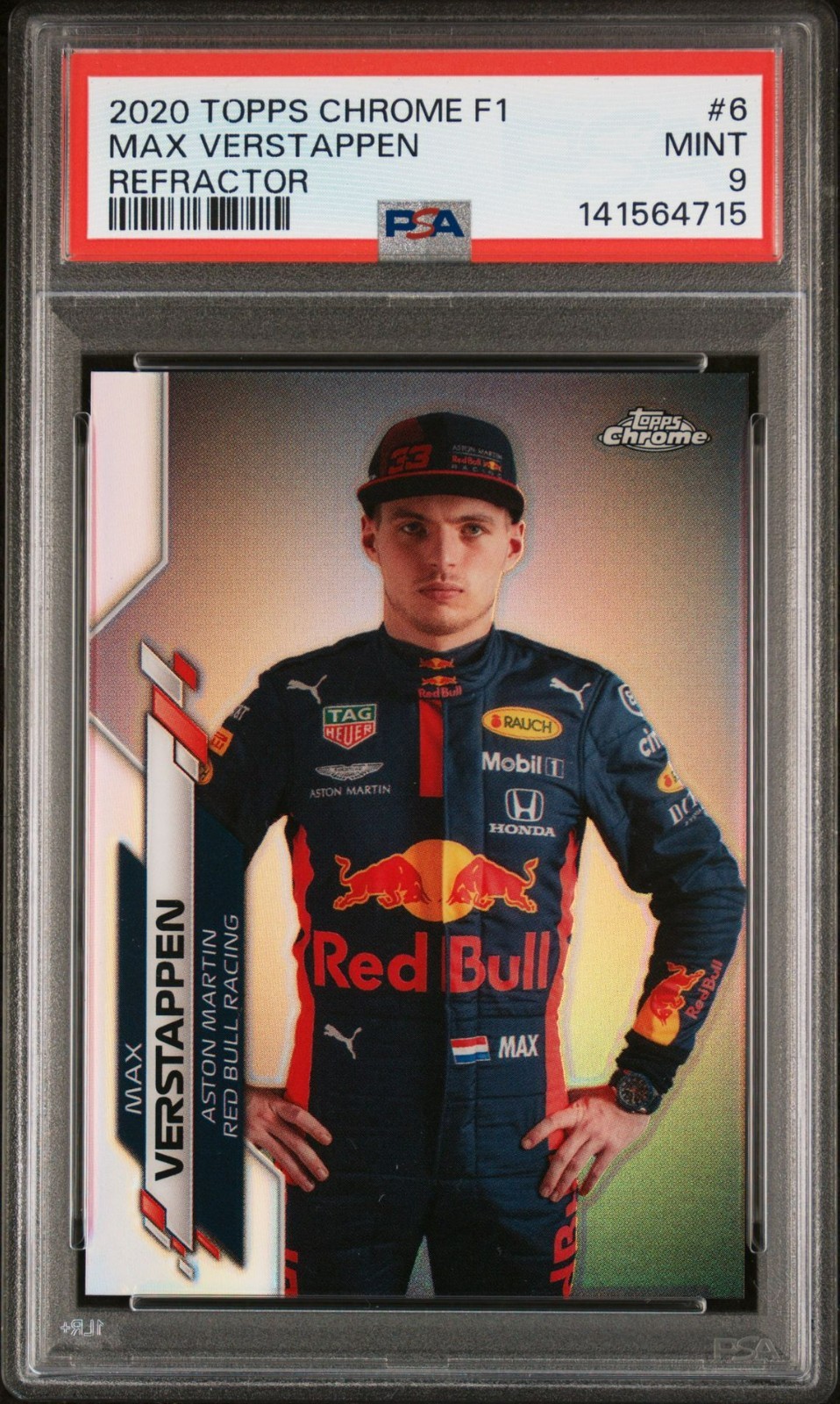2020 TOPPS CHROME FORMULA 1 MAX VERSTAPPEN #6 PORTRAIT REFRACTOR RC PSA 9 MINT