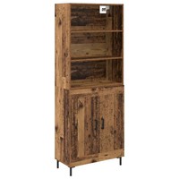 Altholz Highboard Massivholz 69,5X34X180 Cm Vintage Wohnzimmer