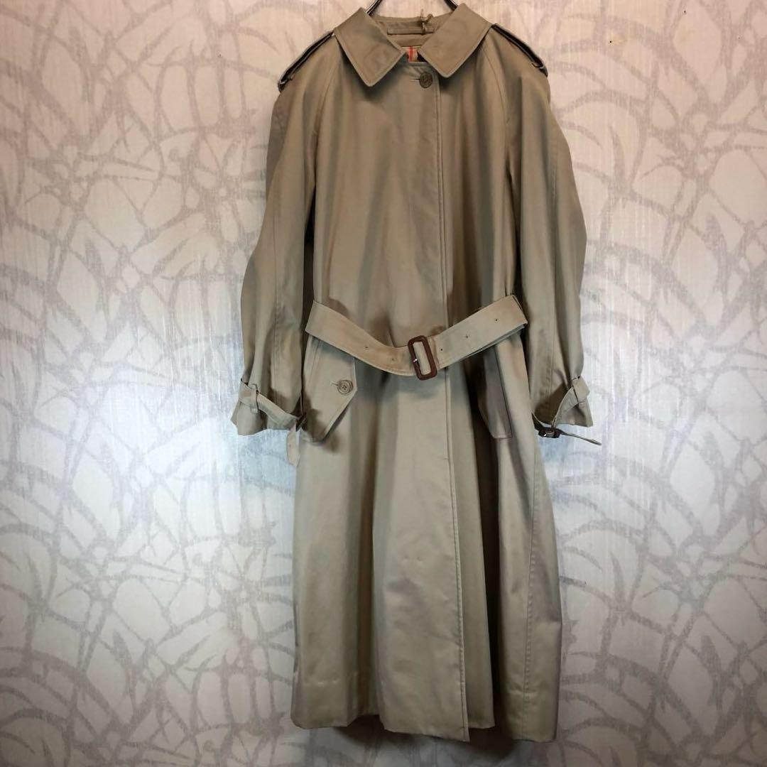Burberry Vintage Trench Coat Beige With Nova Check Pattern Size L For Women