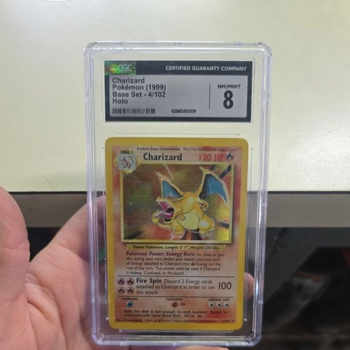 1999 WOTC POKEMON GAME UNLIMITED BASE SET CHARIZARD #4/102 RARE HOLO CGC 8.5