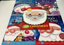 Set of 5 Christmas Sticker Activity Books Santa Reindeer Snowman UNUSED 2015-17