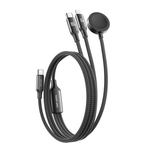 VEN-DENS 100W 3 in 1 Multi USB C to USB C Micro USB and iWatch Charger Cable - 第 12/24 張圖片