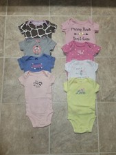 Short Sleeve Bodysuit Girl 0- 3 Months Lot 8pcs