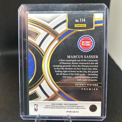 2023-24 Panini Select Premier Orange Flash Marcus Sasser RC Premier #114 - Picture 2 of 2