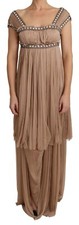 DOLCE & GABBANA Dress Silk Brown Sleeveless Shift Maxi IT36 / US2 / XS RRP $7800