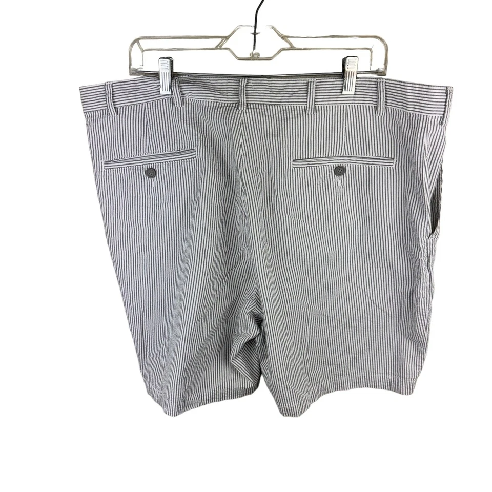Pantalones Cortos John Blair Hombre Seersucker Rayas Gris Blanco Talla 42 Chino  Foto 2 de 4
