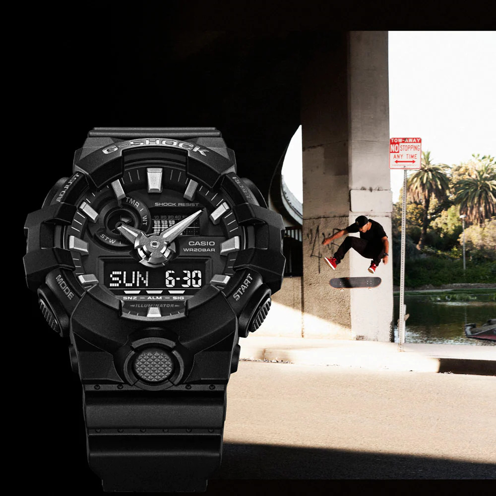 Casio Men's Watch G-Shock Quartz Black Analog-Digital Dial Resin Strap  GA700-1B