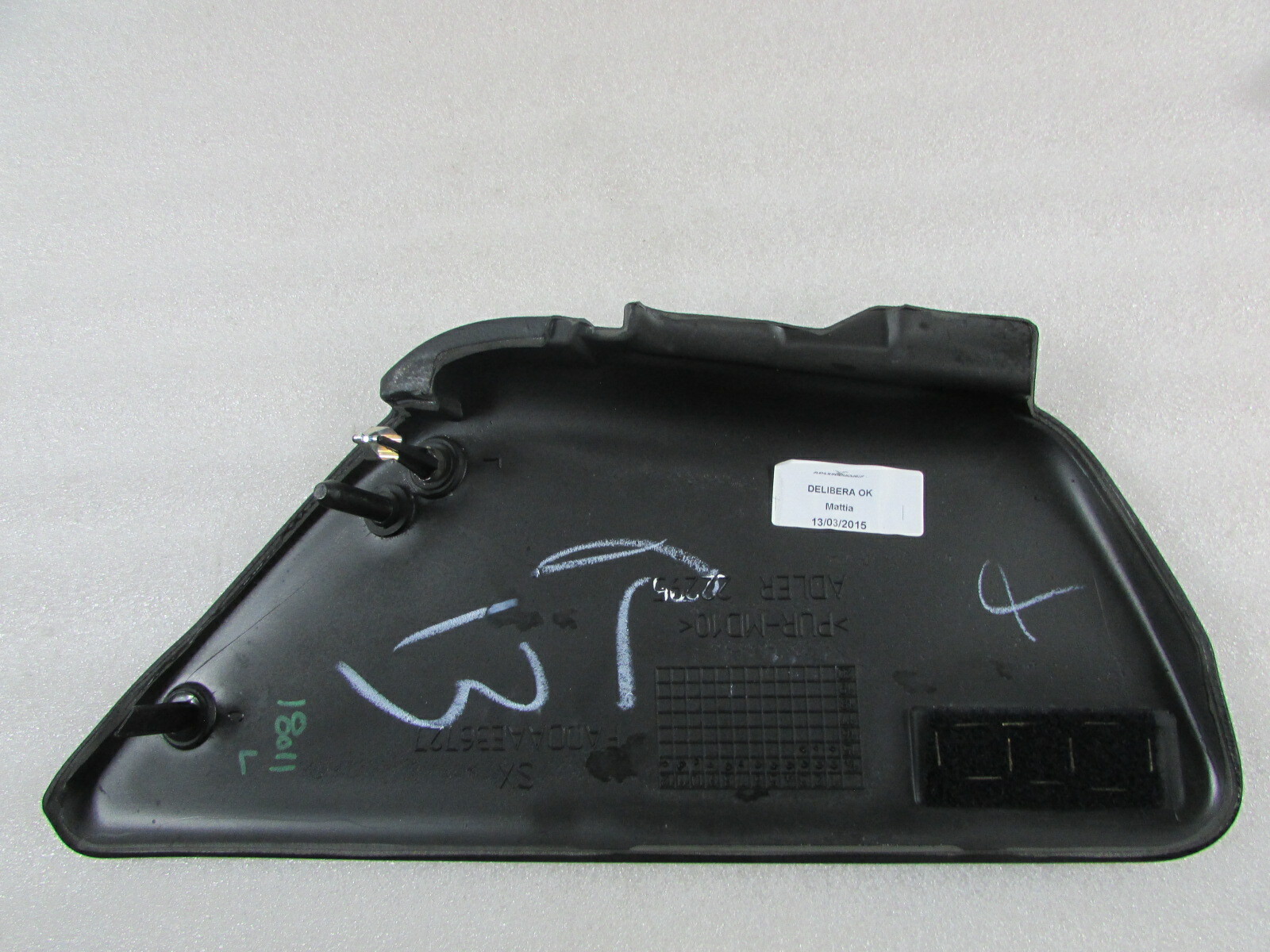 Maserati Ghibli, LH, Left Front Console Side Trim Panel, Black, Used