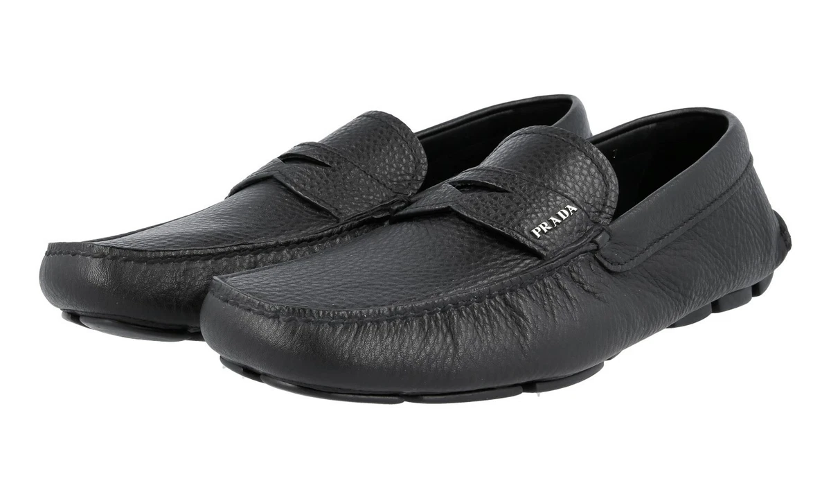 Prada Leather Driving Shoes - Black