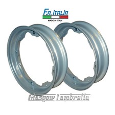 2 x Lambretta GP, SX 125 150 200 Italian SILVER SPLIT WHEEL RIMS INNOCENTI STAMP