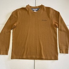 Columbia V-Neck Sweater Men's Large Heavy Long Sleeve Brown