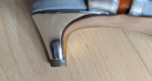 Preciosos Zapatos RUPERT SANDERSON Plateados UE Talla 36 (Reino Unido 4) 4 cm Hechos a Mano en Italia - Imagen 11 de 20